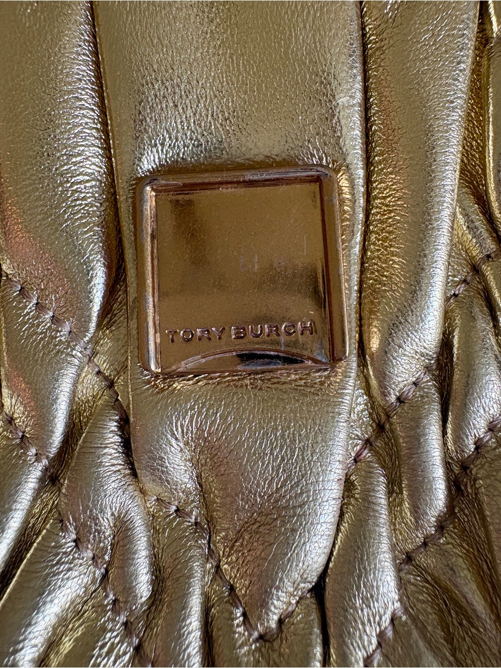 Tory Burch Kira Gold Quilted Leather Chain-Crossbody / Shoulder Bag - Picture 12 of 15